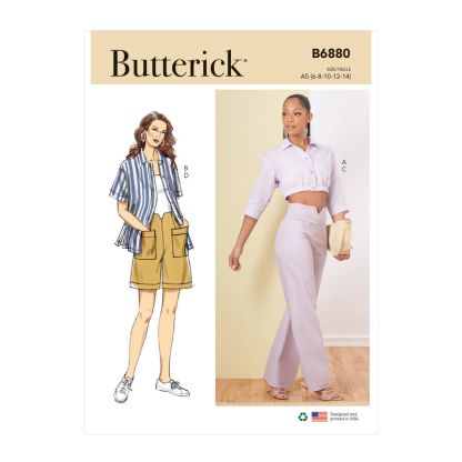 Patron Butterick 6880/A5 - Chemise, pantalon et short