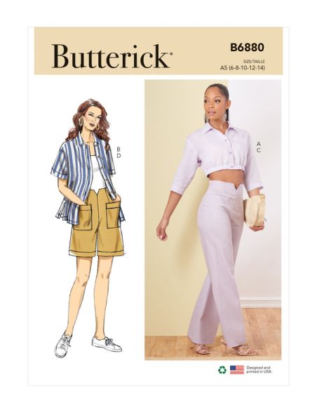 Patron Butterick 6880/A5 - Chemise, pantalon et short