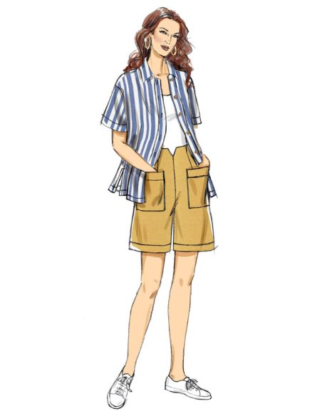 Patron Butterick 6880/A5 - Chemise, pantalon et short