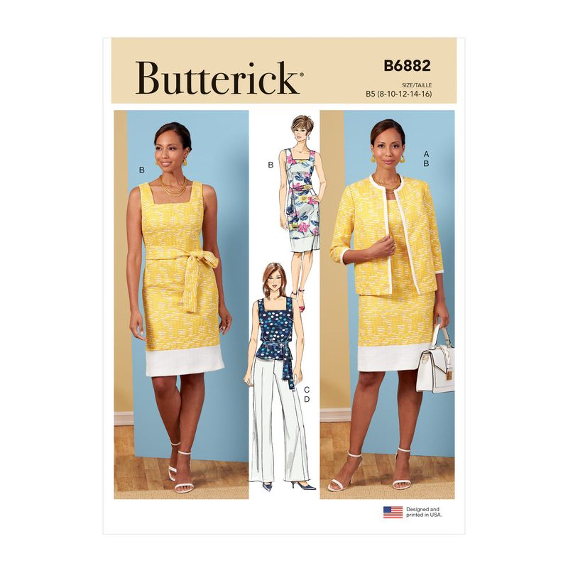 Patron Butterick 6882/B5 - Veste, robe, haut et pantalon