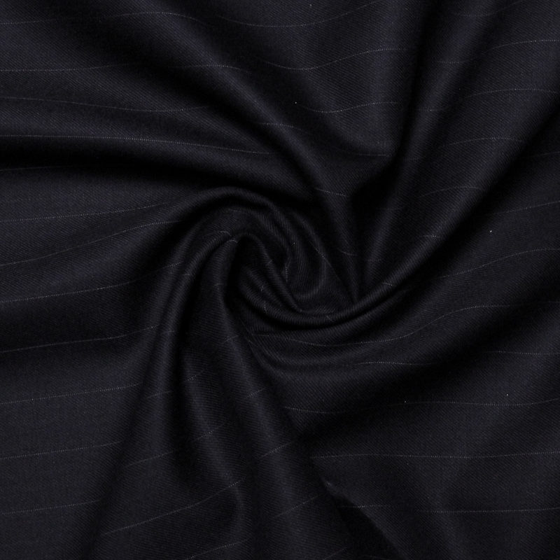 Tissu tailleur 100% laine rochester - Rayures borsalino fond noir