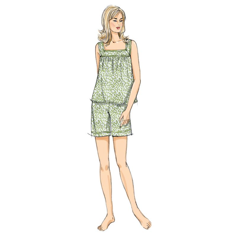 Patron Butterick 6883/Y - Haut, chemise de nuit et short