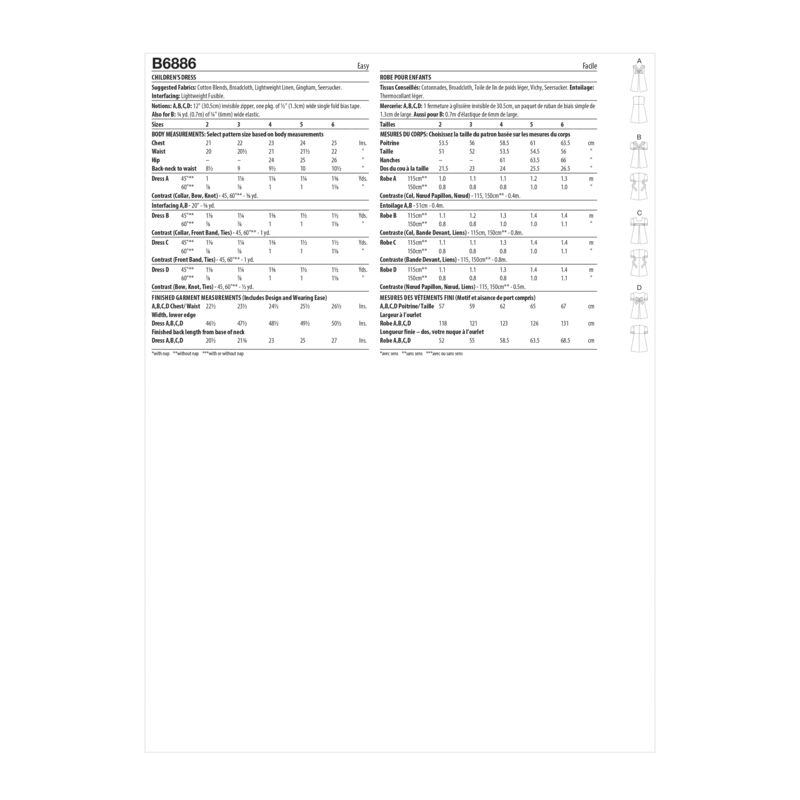 Patron Butterick 6886/A - Robe