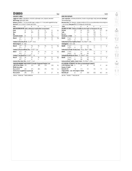 Patron Butterick 6886/A - Robe