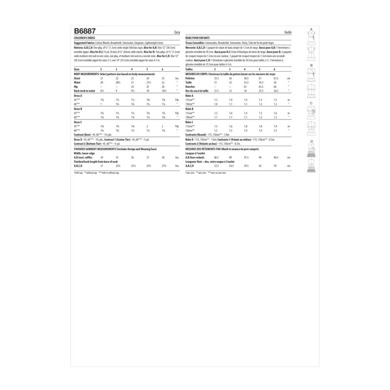 Patron Butterick 6887/A - Robe