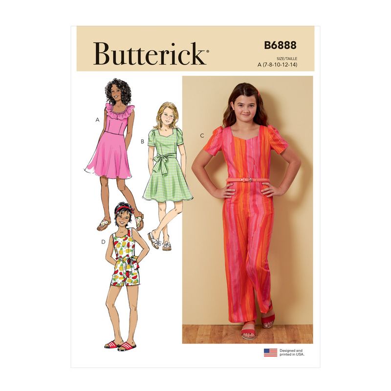 Patron Butterick 6888/A - Combinaison et barboteuse