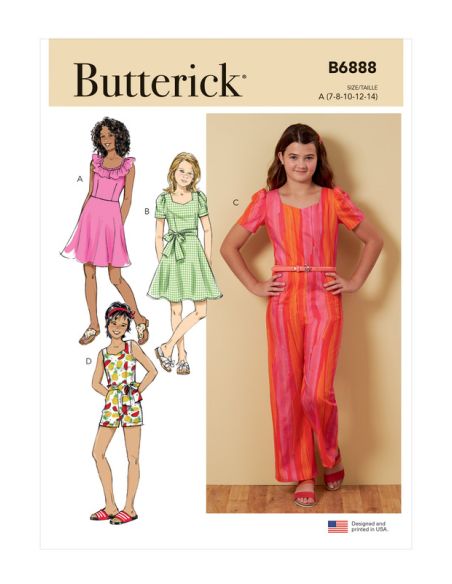 Patron Butterick 6888/A - Combinaison et barboteuse