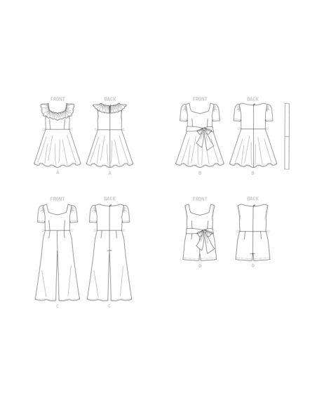 Patron Butterick 6888/A - Combinaison et barboteuse