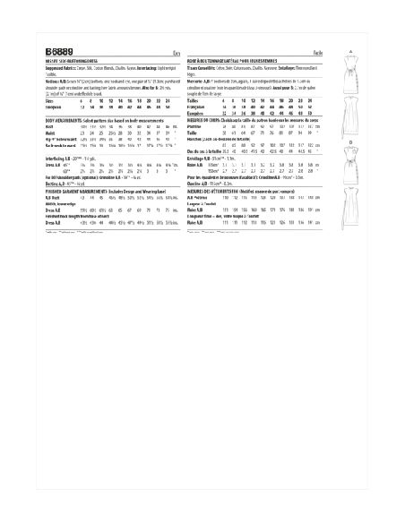 Patron Butterick 6889/A5 - Robe