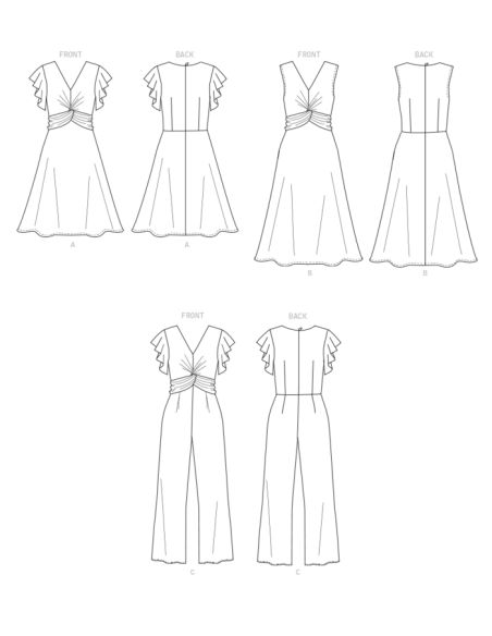 Patron Butterick 6892/A5 - Robe et combinaison