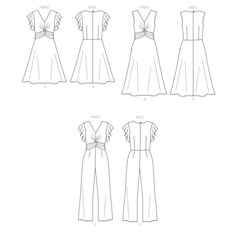 Patron Butterick 6892/A5 - Robe et combinaison