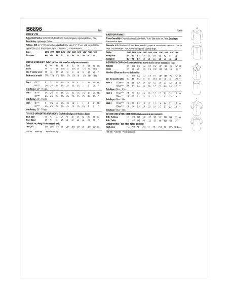 Patron Butterick 6896/W2 - Haut