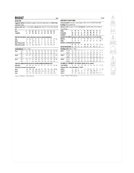 Patron Butterick 6897/B5 - Haut