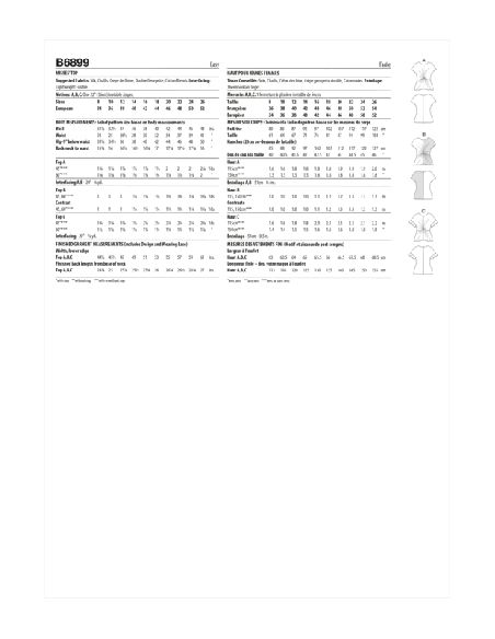 Patron Butterick 6899/B5 - Haut