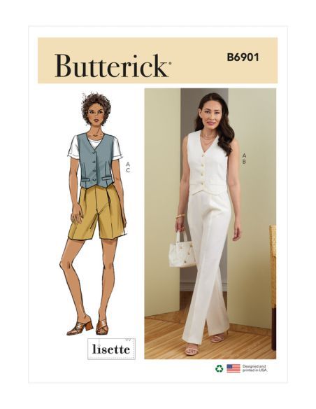 Patron Butterick 6901/A5 - Gilet, pantalon et short