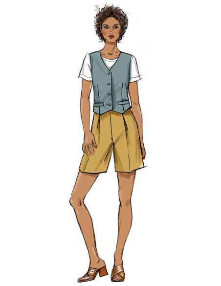 Patron Butterick 6901/A5 - Gilet, pantalon et short