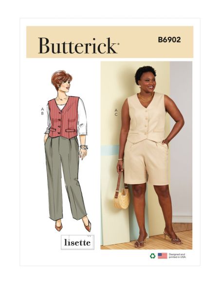 Patron Butterick 6902/W2 - Gilet, pantalon et short