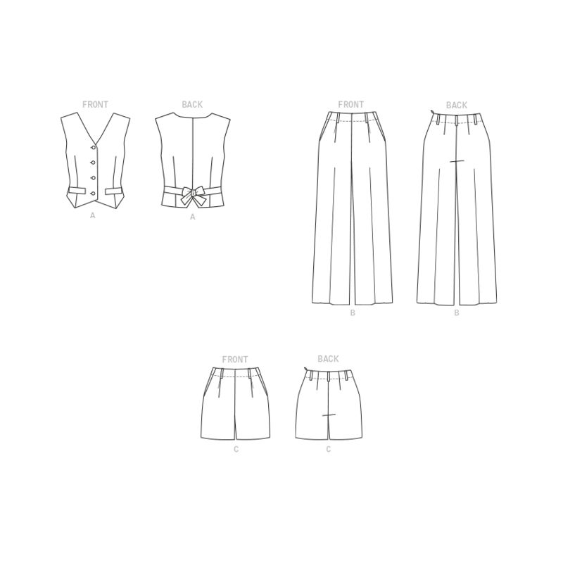 Patron Butterick 6902/W2 - Gilet, pantalon et short