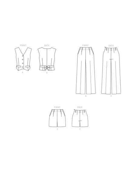 Patron Butterick 6902/W2 - Gilet, pantalon et short