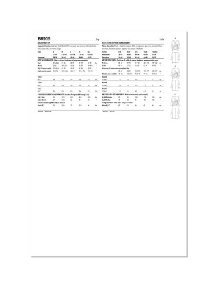 Patron Butterick 6909/A - Haut