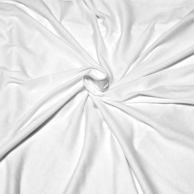 Jersey uni viscose & élasthanne - Blanc