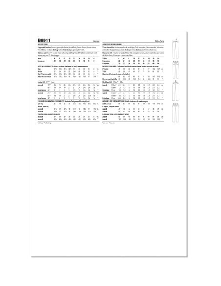 Patron Butterick 6911/D5 - Jean