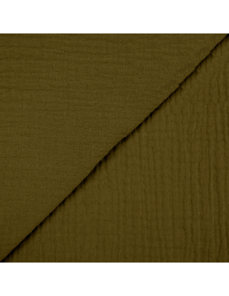 Double gaze 100% coton - Kaki