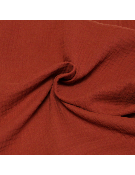 Double gaze 100% coton - Brique