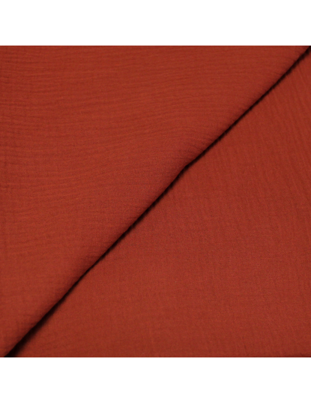 Double gaze 100% coton - Brique