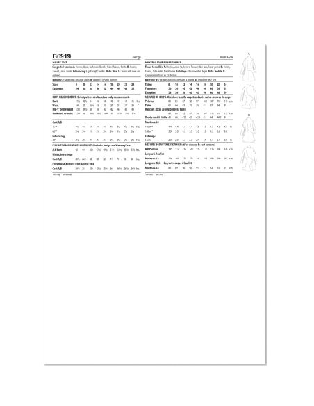 Patron Butterick 6919/B5 - Manteau
