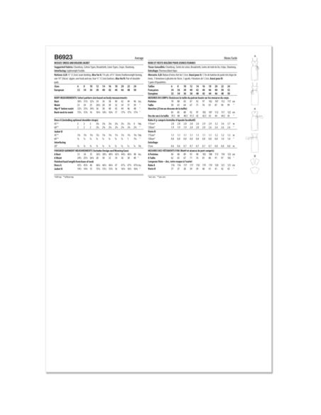 Patron Butterick 6923/A5 - Robe et veste boléro