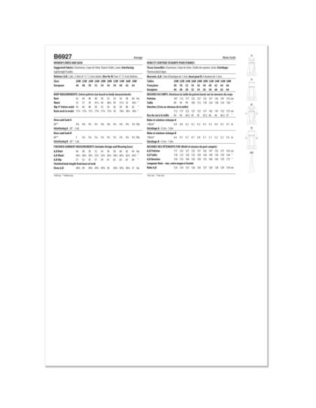 Patron Butterick 6927/W2 - Robe