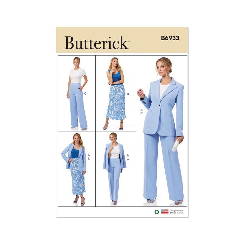 Patron Butterick 6933/B5 - Veste, jupe et pantalon