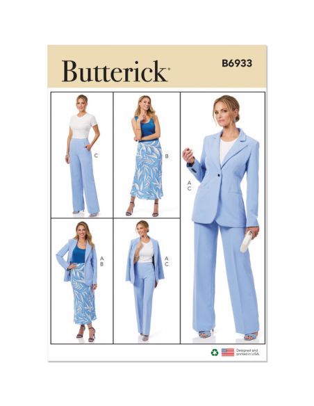 Patron Butterick 6933/B5 - Veste, jupe et pantalon