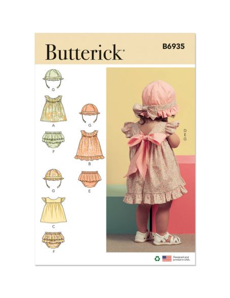 Patron Butterick 6935/A - Haut, culotte et chapeau
