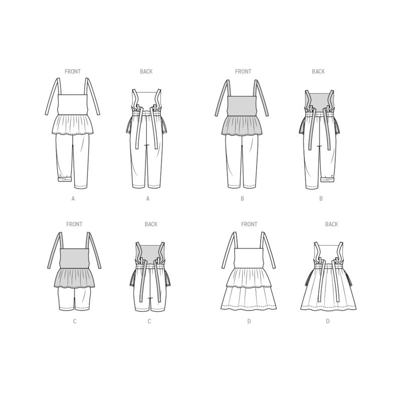 Patron Butterick 6936/A - Salopette et robe