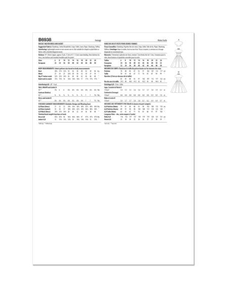 Patron Butterick 6938/A5 - Robe