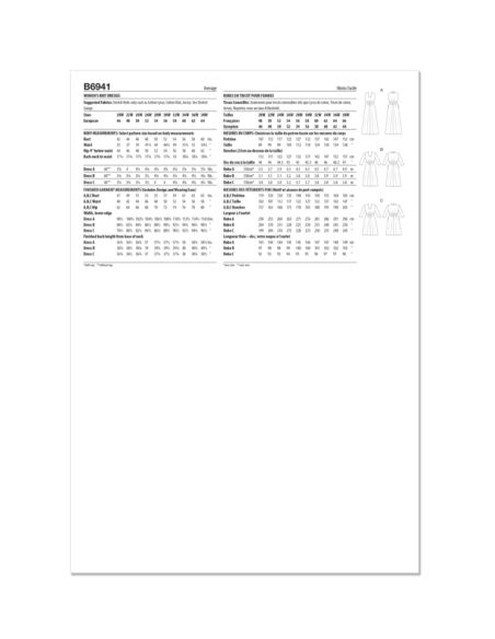 Patron Butterick 6941/W2 - Robe