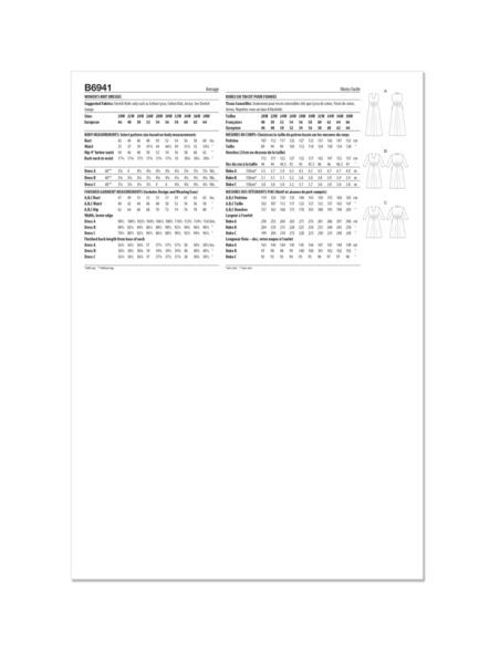 Patron Butterick 6941/W2 - Robe