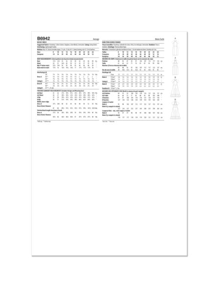 Patron Butterick 6942/B5 - Robe