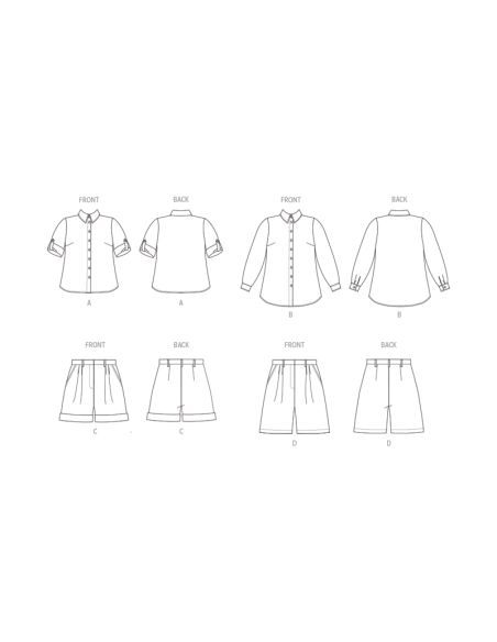Patron Butterick 6947/W2 - Chemise et short