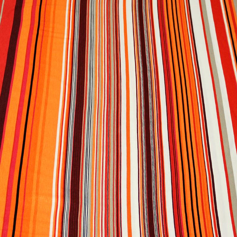 Jersey viscose - Rayure irrégulière ton orange