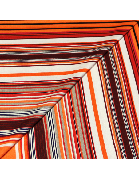 Jersey viscose - Rayure irrégulière ton orange