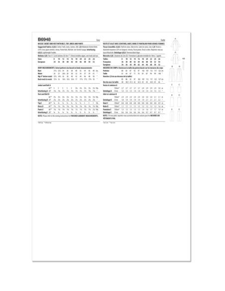 Patron Butterick 6948/K5 - Veste ou haut ample