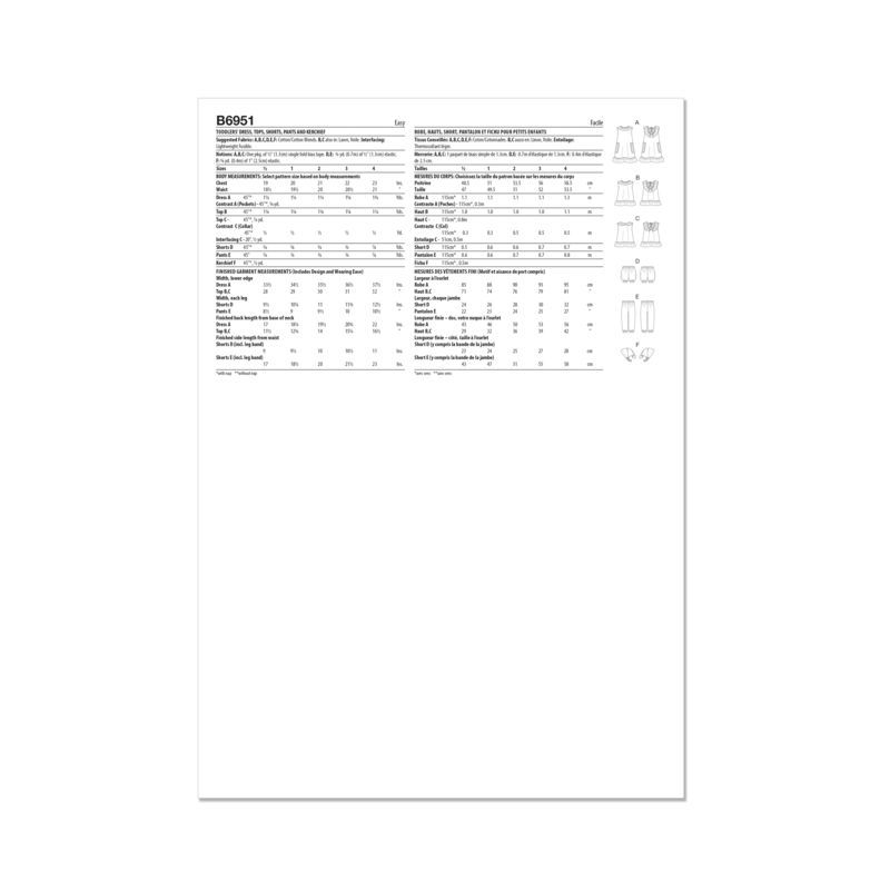 Patron Butterick 6951/A - Robe et haut