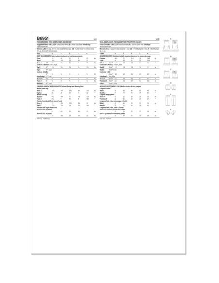 Patron Butterick 6951/A - Robe et haut