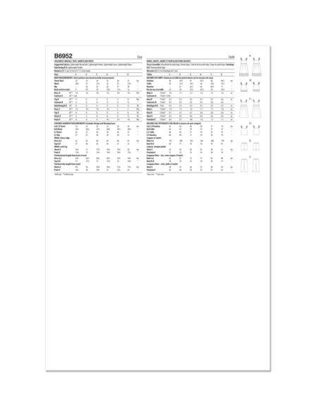 Patron Butterick 6952/A - Robe ou haut