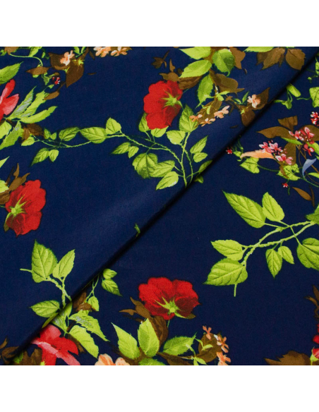 Étoffe 100% viscose - Jardin de minuit