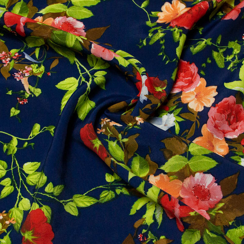 Étoffe 100% viscose - Jardin de minuit