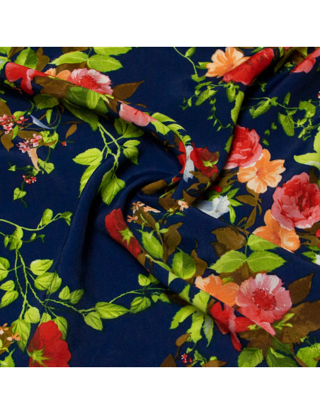 Étoffe 100% viscose - Jardin de minuit